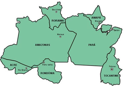 Estados e capitais da região Norte